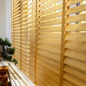 Factory sale motorized bamboo blinds white bamboo blind