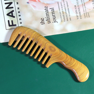 Solid Wood Sandalwood <b>Comb</b> 15 Cm <b>Wide</b> Teeth Handmade Massage Hair <b>Comb</b> For Women Men Children Adults - Product Image 4