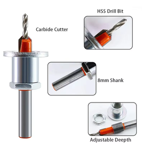 2.8-3.5mmx8mm HSS Countersink <strong>Drill</strong> <strong>Bit</strong> Adjustable Depth Limiter Alloy <strong>Bit</strong> for Woodworking Router Milling Cutter Screw <strong>Extractor</strong> - Product Image 3