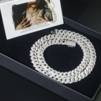 Collier cubain en moissanite VVS de 6 mm et 18 pouces, personnalisé en usine, en argent 925, style hip-hop, chaîne de rappeur glacée