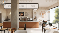 Solution complète de décoration intérieure pour les projets de comptoirs de bars et restaurants modernes |   Solution complète de design et d'aménagement intérieur pour restaurant