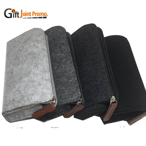 Vintage School Stationery Felt Pencil Case Bags Zippered Pouch Pen Bag