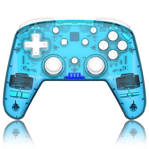 Control de Juego con <span class=keywords><strong>4</strong></span> Indicadores LED, Carcasa Transparente, Conexión Inalámbrica Bluetooth, Joystick Azul para Nintendo Switch, Gran Venta - Product Image 1