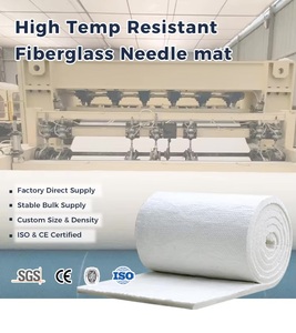 Couverture ignifuge aiguilletée sans liant 900g 1200g 1500gsm, tapis aiguilleté en <span class=keywords><strong>fibre</strong></span> <span class=keywords><strong>de</strong></span> <span class=keywords><strong>verre</strong></span> pour revêtement <span class=keywords><strong>de</strong></span> four industriel et protection thermique - Product Image 1