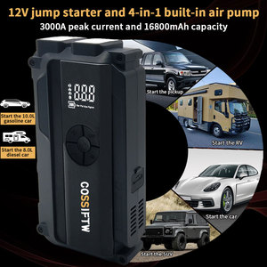 Démarreur de voiture avec compresseur d'<span class=keywords><strong>air</strong></span> 3000A, démarreur portable, gonfleur de pneus 150 PSI, boîte de démarrage au lithium pour moteur essence et diesel - Product Image 2