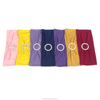 Rubans de chaise élastiques en polyester/spandex rouges, lot de 50 avec boucles, pour décorations de mariage, fête prénatale et banquet