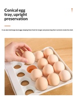 Rak Penyimpanan Telur Plastik Model Laci untuk Kulkas, 2 Lapis 32 Sel, Kotak Penyimpanan Telur