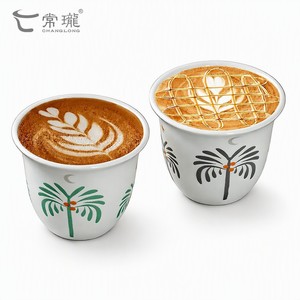 Mug à café en céramique personnalisé de style arabe moyen-oriental rétro rouge foncé Espresso Petit mug à café en porcelaine Tasse Cawa <span class=keywords><strong>Kawa</strong></span> Tasse Qahwa - Product Image 1