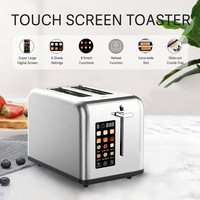Mini-grille-pain électrique multifonction intelligent en acier inoxydable pour la maison, avec fente longue pour pain et écran tactile, idéal pour la vente en gros et l'usage domestique