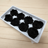 Boîte de roses éternelles noires 8 pièces, roses stabilisées naturelles pour travaux manuels DIY