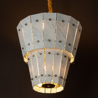 Décoration d'intérieur moderne, lustre rond en marbre à 2 étages, lustre en pierre de luxe haut de gamme pour salon, salle à manger, escalier