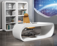 Bureau de direction moderne de haute technologie, bureau de direction, table d'ordinateur de bureau, design en panneaux de bois en forme de L