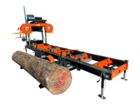 Scierie à bois entièrement automatique, portable, horizontale, à bande, avec remorque
