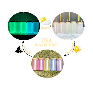Entrepôt américain livraison <span class=keywords><strong>gratuite</strong></span> Sublimation vierge 16oz changement de couleur UV et verre brillant dans l'obscurité pour le transfert par sublimation blanche - Product Image 2