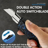 Couteau OTF à double action avec bouton-poussoir automatique et incrustation colorée, vente en gros directe d'usine UK-1718 pour petites commandes