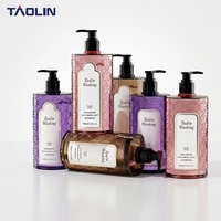 Bouteilles de shampooing et de gel douche en PETG moulées par soufflage personnalisées, 400 ml, avec impression UV, produits cosmétiques en plastique