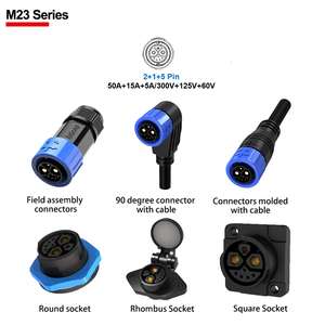 Conectores Impermeables IP67 Jnicon <span class=keywords><strong>M23</strong></span> 2+1+5 Pines 50A+15A+5A para Baterías de Litio - Product Image 2