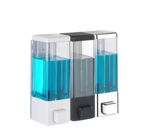 Dispensador de Champú y Jabón de Tres Partes para <span class=keywords><strong>Baño</strong></span>, Botella de Plástico Adhesiva para Suministros de Hotel, Diseño Moderno - Product Image 1