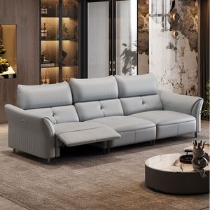 Sofá de Cuero Genuino Foshan, Multifuncional, con Interfaz USB, Ecológico, de Piel de Vacuno de Primera Calidad, Diseño Moderno y Minimalista - Product Image 4