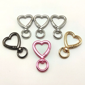 Heart-Shaped Metal Gate Ring Clasp Swivel Snap Hook for Handbag Lobster Pendant