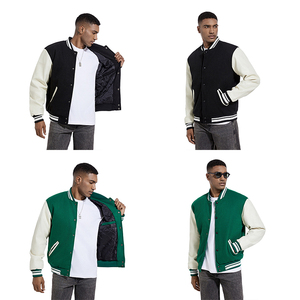 Veste de baseball personnalisée à manches longues avec impression de haute qualité pour hommes Veste patchwork avec logo brodé - Product Image 2