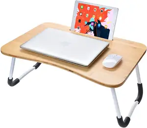 Multifunctional Folding Bamboo Laptop Stand Durable Portable Computer Desk for Bed,Laptop Tray Breakfast Tray Table