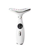 Appareil de massage pour le cou, beauté photonique, micro-courant, vibration, chauffage, raffermissement, lumière colorée pour le visage, utilisation universelle, 3 modes, 9 niveaux