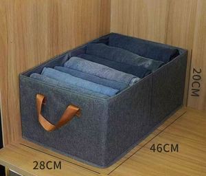 Collapsible Rectangular Modern Eco-Friendly Closet <b>Storage</b> <b>Box</b> Flexible Jeans Washable Fabric <b>Drawers</b> PP Handle 10-20L Bins - Product Image 1