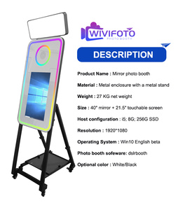 ミラーフォトブースマシン米国マイアミミラーフォトブース工場直接価格40インチ65インチガラスミラーフォトブース - Product Image 2