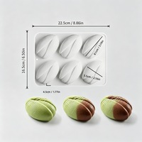 Moule en silicone 6 cavités pour mousse de pistache, qualité alimentaire, style français, plaque à gâteau ovale, compatible four, pour desserts et chocolats