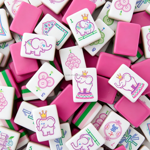 Juego de Mahjong Americano <span class=keywords><strong>Amara</strong></span> Pink Elephant de 4 Capas, 160 Piezas, Juego de Fichas Completo de Lujo Oh My Mahjong, Regalo Festivo - Product Image 1
