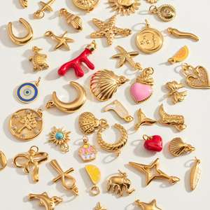 Ocean Style - Accesorios de Acero Inoxidable Chapados en Oro de 18K para Bikini, Dijes Finos para Hacer Pulseras, Dijes DIY - Product Image 1