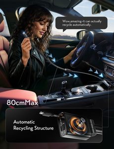 45W 4 trong 1 có thể thu vào xe sạc PD 3.0 QC3.0 hiển thị kỹ thuật số hiệu quả an toàn chứng nhận ngắn mạch 30W sạc nhanh - Product Image 3