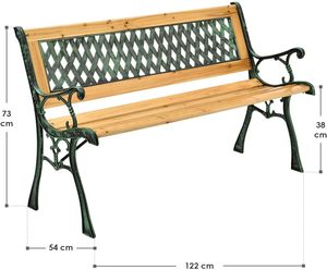 <span class=keywords><strong>Banc</strong></span> classique d'extérieur en bois pour la cour, le patio, le <span class=keywords><strong>jardin</strong></span>, le balcon et la terrasse. - Product Image 3