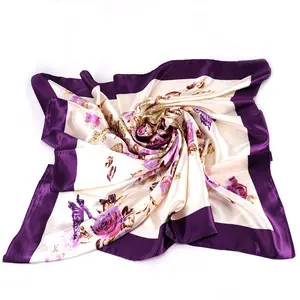High Quality Customized Printing Polyester Satin Wrapping Cloth Furoshiki Bandana Scarf