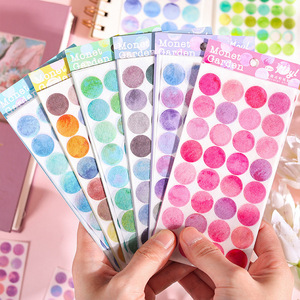 6 ชิ้น/แพ็ค สติกเกอร์สีโมรันดี, ป้ายจุด, สติกเกอร์, สติกเกอร์ปิดผนึก, สติกเกอร์ติดผนังแบบวงกลมสำหรับตกแต่ง - Product Image 1