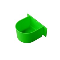 Mangeoire et bol à nourriture semi-circulaires transparents verts en PP pour cage à oiseaux – Accessoire de cage