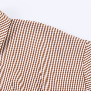 Camicetta da donna a quadri gingham a maniche lunghe <span class=keywords><strong>con</strong></span> colletto a risvolto, vestibilità ampia, <span class=keywords><strong>con</strong></span> <span class=keywords><strong>cintura</strong></span> in vita <span class=keywords><strong>con</strong></span> fibbia effetto tartaruga - Product Image 3