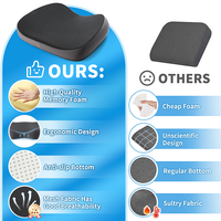 Coussin de siège ergonomique en mousse à mémoire de forme avec gel rafraîchissant OEM/ODM pour le soulagement des douleurs du coccyx, idéal pour le bureau et la voiture
