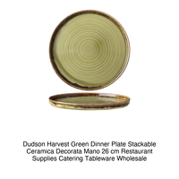 Assiette plate Harvest Green Ø 26 cm empilable en céramique décorée à la main Dudson