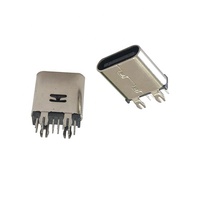 Connecteur femelle USB 3.1 Type C 14 broches en forme de harpon Montage vertical DIP à quatre pattes Connecteur USB de longueur 10mm