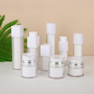New Factory Price 15ml 30ml 50ml 100g Acrylic <b>Lotion</b> Luxury White Serum Matte PP Silver Pump Airless Jar Airless Pump Bottle - Product Image 1