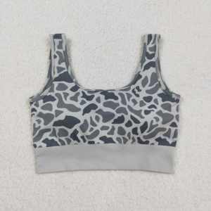 SS0643 RTS Green Grey <b>camo</b> print Boutique Wholesale <b>shorts</b> yoga adult for Adult Women Sport set - Product Image 3