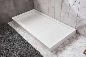 Nouveautés 2026 Prix d'usine Rehausseur <span class=keywords><strong>de</strong></span> <span class=keywords><strong>douche</strong></span> rectangulaire blanc en SMC 60x30x4 pouces <span class=keywords><strong>pour</strong></span> salle <span class=keywords><strong>de</strong></span> bain d'hôtel avec drainage - Product Image 2