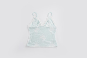 Top de tirantes con cuello en V y lentejuelas, estilo fresco de verano, con encaje y patchwork, color verde menta, sexy y llamativo, ideal para capas informales. - Product Image 6
