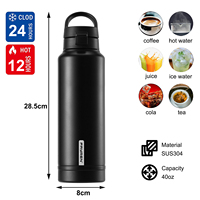 Para Fayren, botella de agua aislada de acero inoxidable, Base de compartimento de almacenamiento con cerradura a prueba de fugas para viajes de Camping, para bolsas de té, llaves