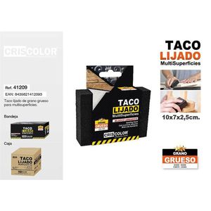 Criscolor Taco Lijado 10x7x2,5cm Grano Grueso MultiSuperficies Wood - Product Image 1