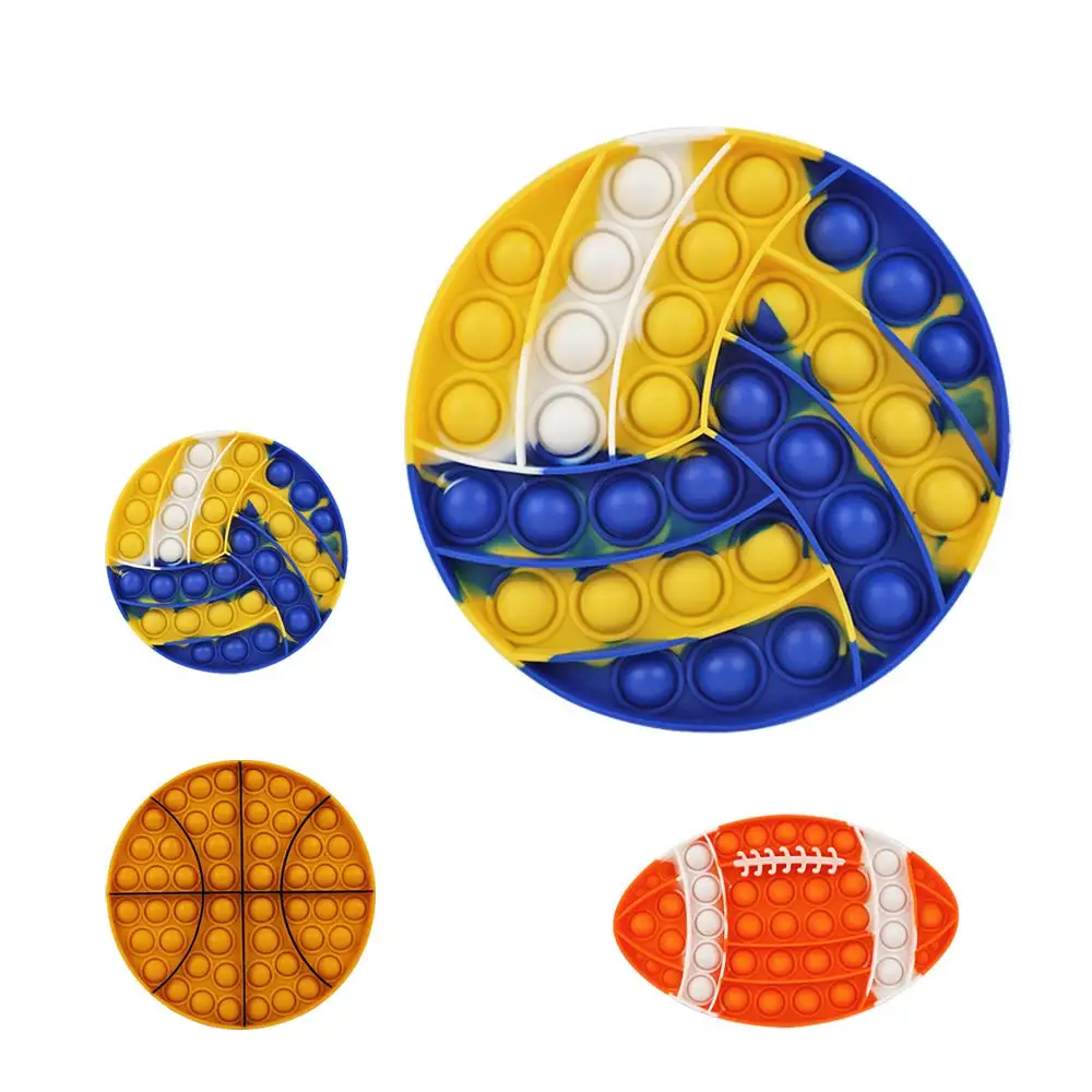 Amazon hot selling fidget sensory toy new basketball football fidget push pop relieve stress balls toy