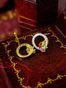 Boucles d'oreilles Xinfly de luxe en or véritable 18 carats avec saphir coloré 0,5 carat et diamant naturel 0,22 carat, style mignon en or blanc pour mariages et soirées - Product Image 5