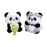 Porte-clés en peluche panda mignon, pendentif de sac en dessin animé doux, jouet souvenir